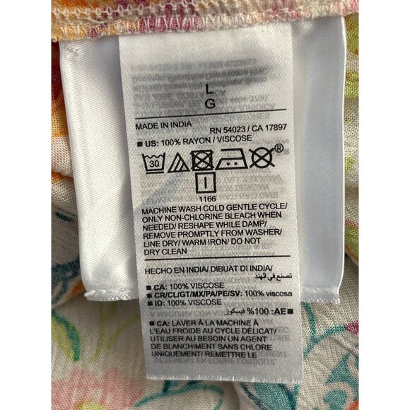 Old Navy Boho Floral Baby Doll Blouse Peasant Top Tropical Summer Large Resort - Picture 5 of 5